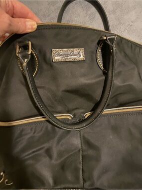 Dooney & Bourke Black Nylon Tote with Gold Hardware